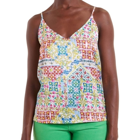 NEW NEVER FULLY DRESSED Dolce Gabbana Majorca Print Paola Tile Print Camisole 4 - Picture 4 of 8